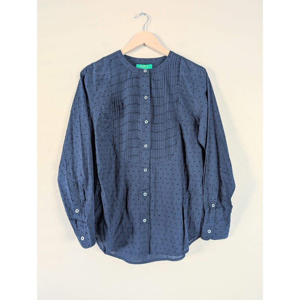 Clare V Womens M Pintuck Bib Blouse Office Work Romantic Feminine Parisian New